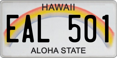 HI license plate EAL501