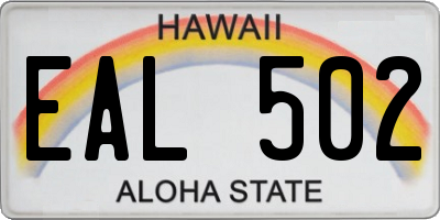 HI license plate EAL502