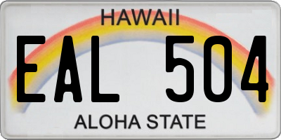 HI license plate EAL504