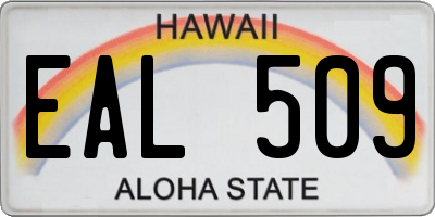 HI license plate EAL509