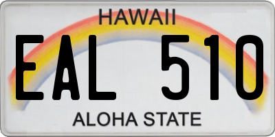 HI license plate EAL510