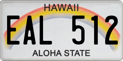 HI license plate EAL512