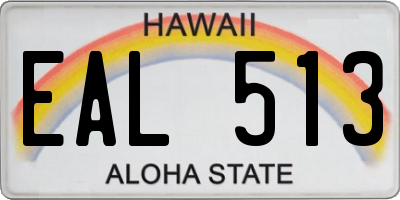 HI license plate EAL513