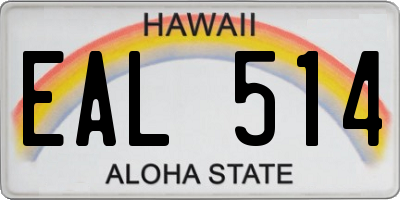 HI license plate EAL514