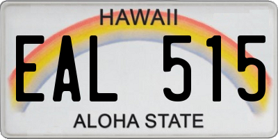 HI license plate EAL515