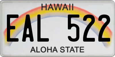 HI license plate EAL522