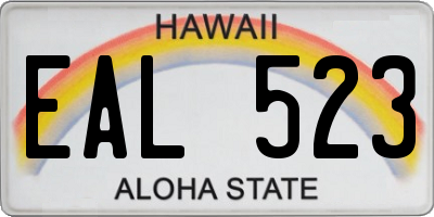 HI license plate EAL523