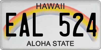 HI license plate EAL524