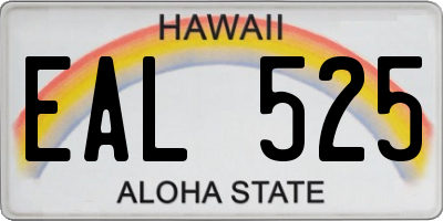 HI license plate EAL525