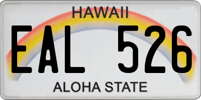 HI license plate EAL526