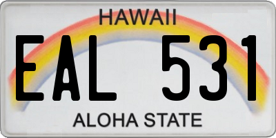 HI license plate EAL531