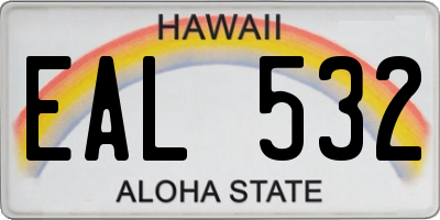 HI license plate EAL532