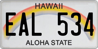 HI license plate EAL534