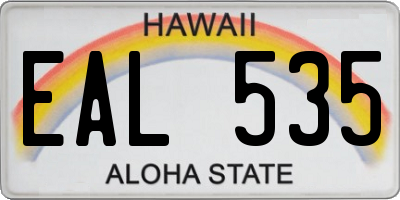 HI license plate EAL535