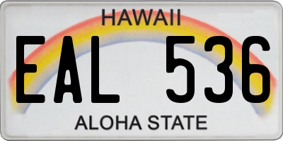 HI license plate EAL536