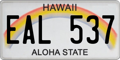 HI license plate EAL537