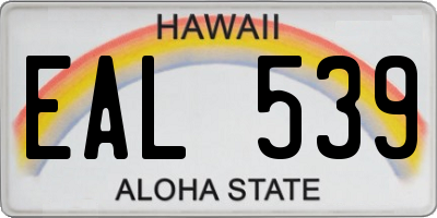 HI license plate EAL539