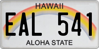 HI license plate EAL541