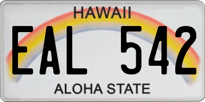 HI license plate EAL542