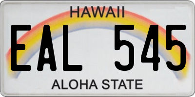 HI license plate EAL545