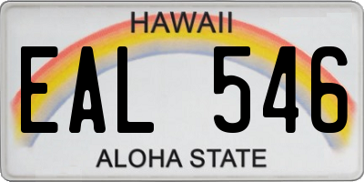 HI license plate EAL546