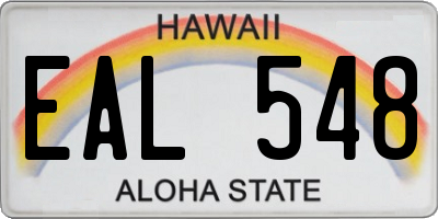 HI license plate EAL548