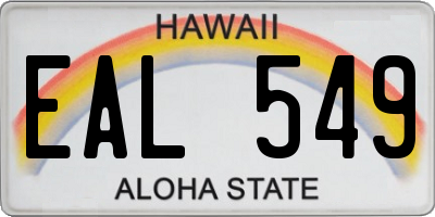 HI license plate EAL549