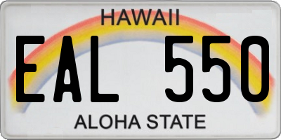 HI license plate EAL550