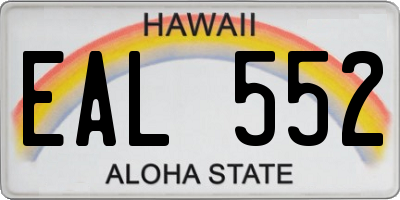 HI license plate EAL552