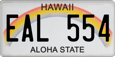 HI license plate EAL554