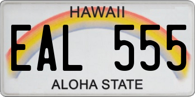 HI license plate EAL555