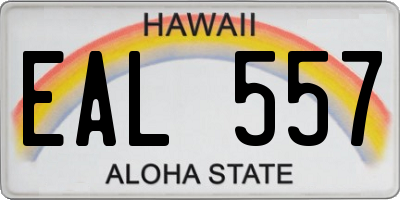 HI license plate EAL557