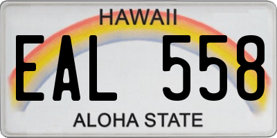 HI license plate EAL558