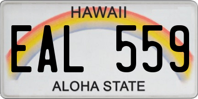 HI license plate EAL559