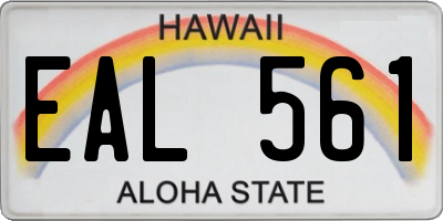 HI license plate EAL561