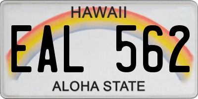 HI license plate EAL562