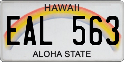 HI license plate EAL563