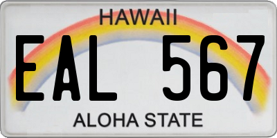 HI license plate EAL567