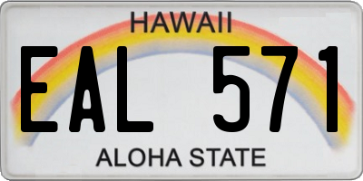 HI license plate EAL571