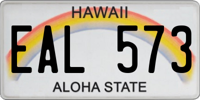 HI license plate EAL573