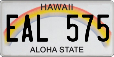 HI license plate EAL575