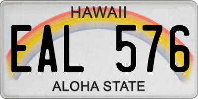 HI license plate EAL576