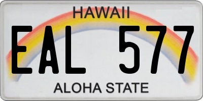 HI license plate EAL577