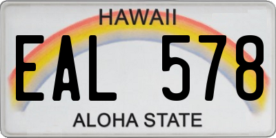 HI license plate EAL578