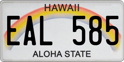 HI license plate EAL585