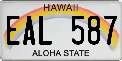 HI license plate EAL587