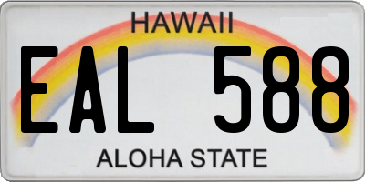 HI license plate EAL588