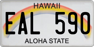 HI license plate EAL590