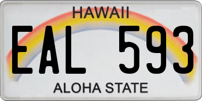 HI license plate EAL593