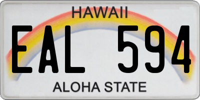 HI license plate EAL594